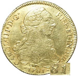 1781/79. Carlos III. 8 escudos de Santiago. Ensayador DA. (AC. 2162)