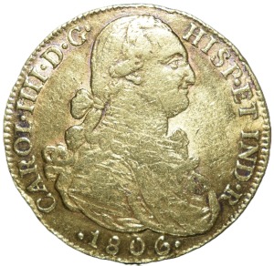 1806. Carlos IV. 8 escudos de Nuevo Reino. Ensayador JJ. (AC. 1747)