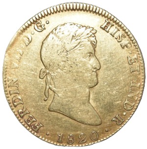 1820. Fernando VII. 8 escudos de Méjico. Ensayador JJ. (AC.1799)