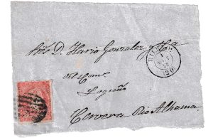 1858. Frontal De Bilbao A Cervera Del Rio Alhama