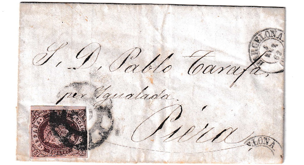 1863. Carta de Barcelona a Piera 1 1863. Carta De Barcelona A Piera