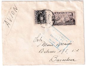 1939. Correo aéreo de Salamanca a Barcelona