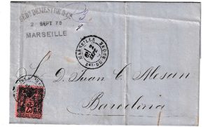 1879. Carta de Marsella a Barcelona