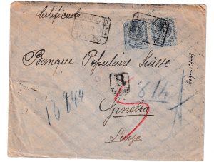1917. Certificado de Barcelona a Ginebra