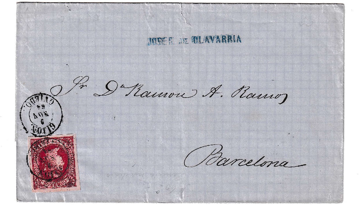1864. Envuelta de Gijón a Barcelona 1 1864. Envuelta De Gijón A Barcelona