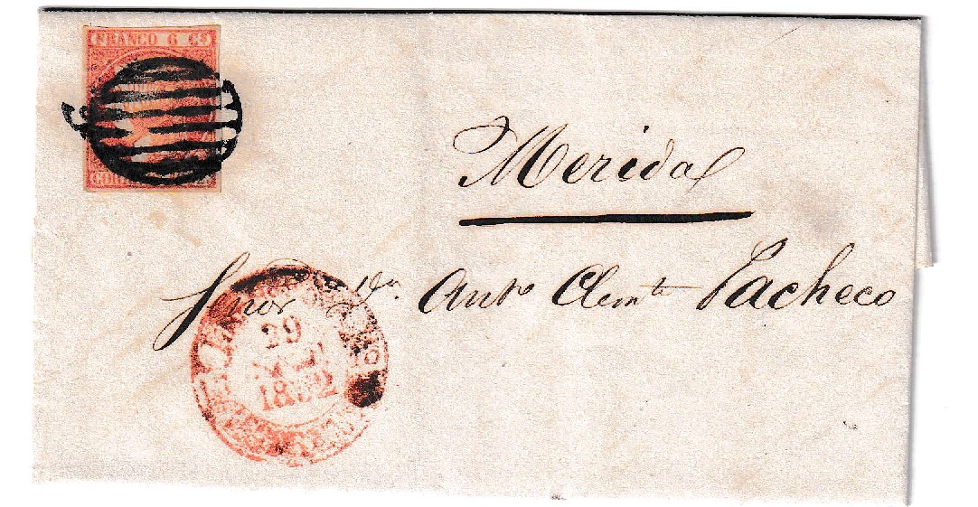 1852. Carta de Llerena a Mérida 1 1852. Carta De Llerena A Mérida