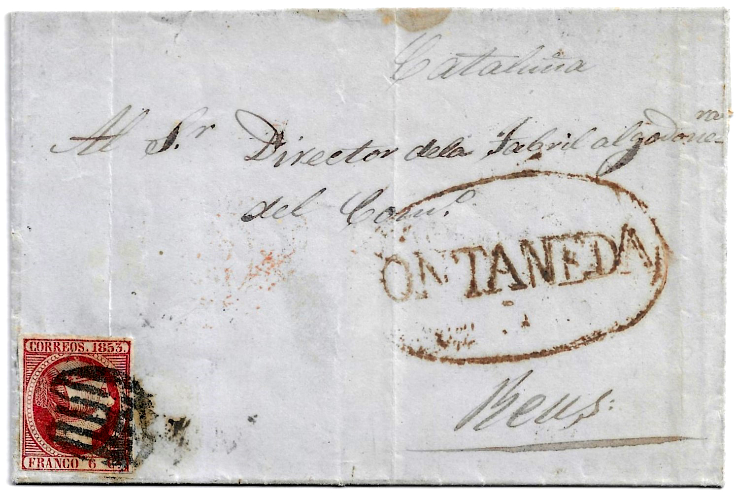 1853. Carta de Ontaneda a Reus 1 1853. Carta De Ontaneda A Reus